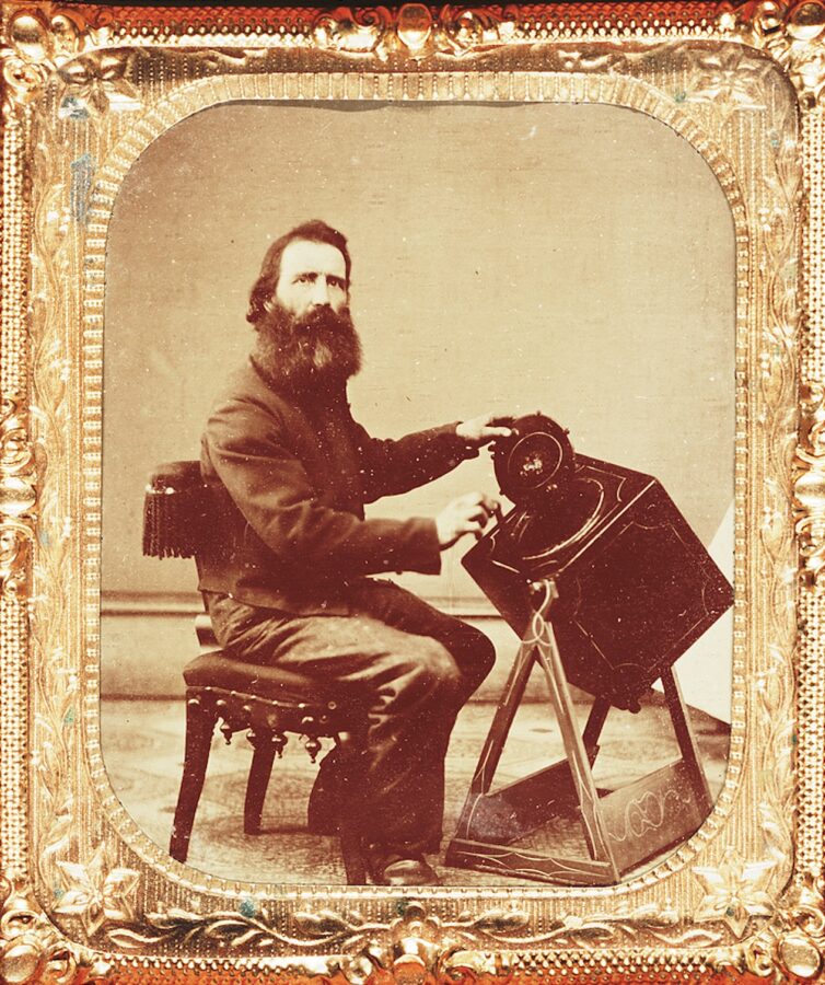 Civil War induction officer with lottery box