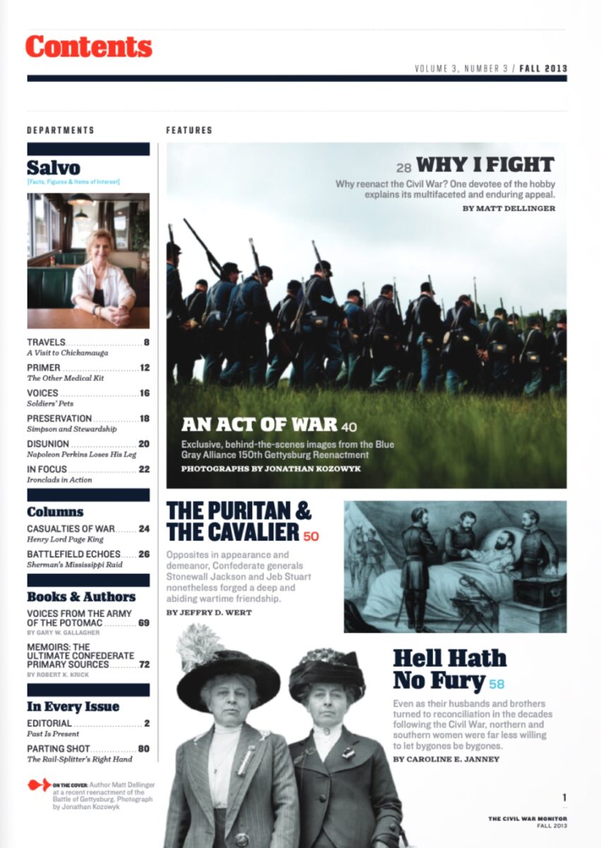 Fall 2013 issue of The Civil War Monitor Table of Contents