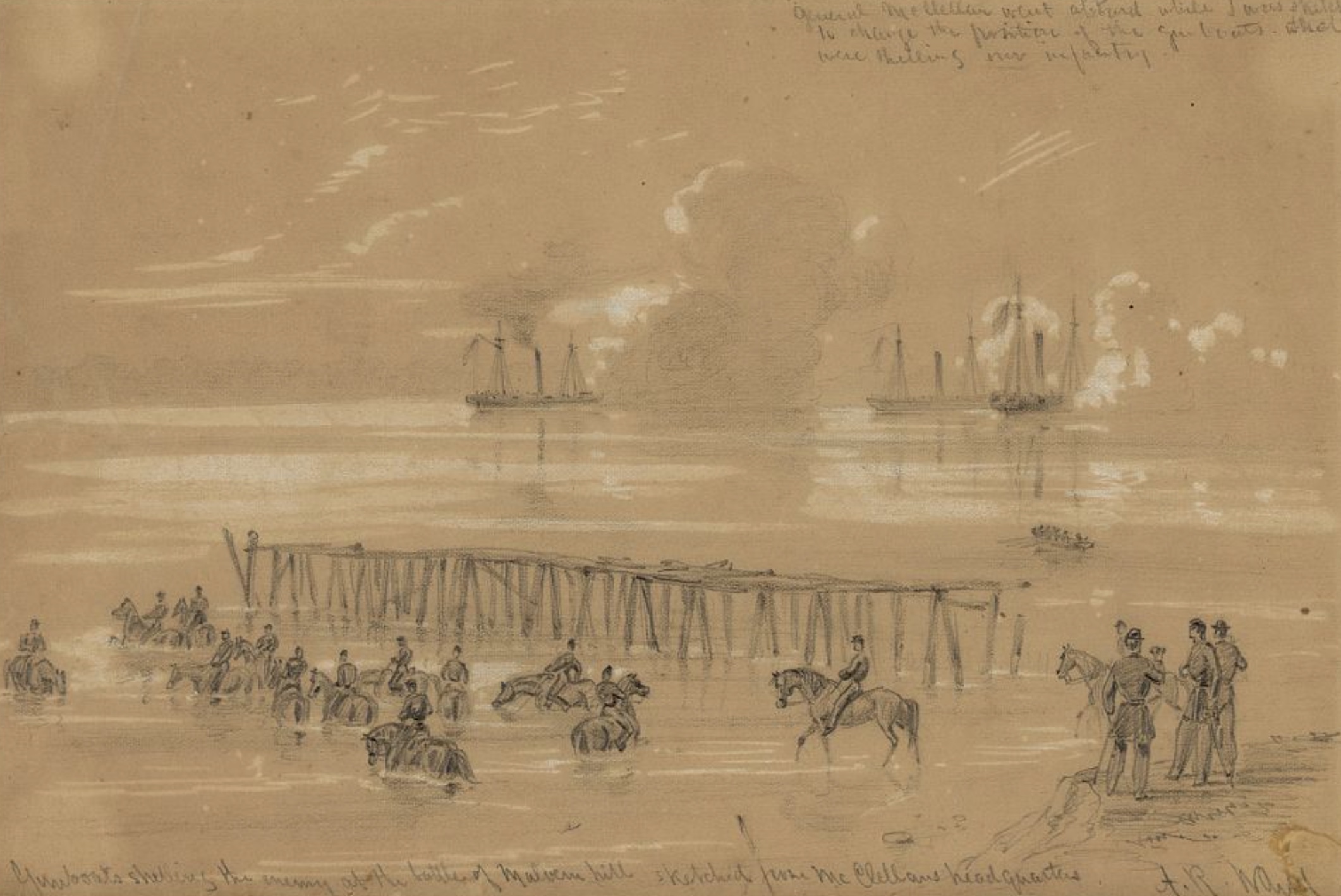 Union gunboats at the Battle of Malvern Hill