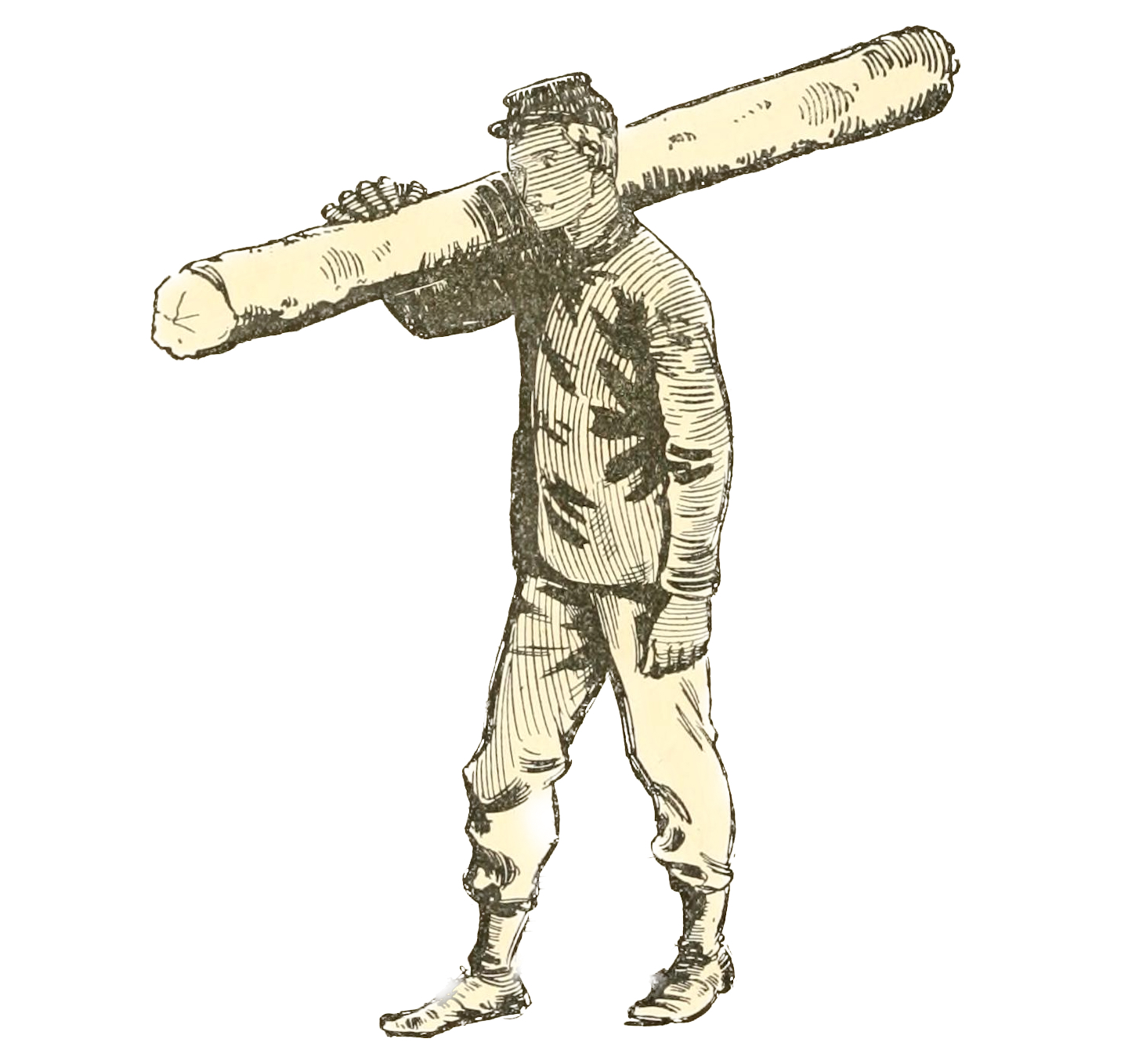 Civil War soldier carrying a log as punishment